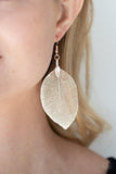 Paparazzi "Leafy Legacy" Rose Gold Leaf  Earrings Paparazzi Jewelry