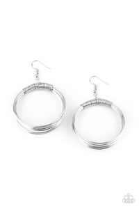 Paparazzi "Urban Spun" Silver Earrings Paparazzi Jewelry