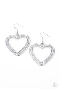 Paparazzi "Glisten to Your Heart" Silver Earrings Paparazzi Jewelry