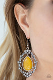 Paparazzi "Icy Eden" Yellow Cats Eye Earrings Paparazzi Jewelry