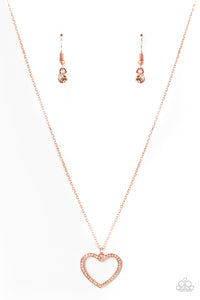 Paparazzi "Glow By Heart" Copper Necklace & Earring Set Paparazzi Jewelry