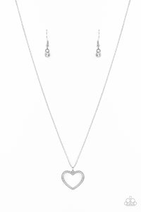 Paparazzi "Glow By Heart" White Necklace & Earring Set Paparazzi Jewelry