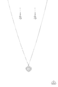 Paparazzi "My Heart Goes Out To You" White Necklace & Earring Set Paparazzi Jewelry