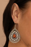 Paparazzi "Eat, Drink, and BEAM Merry" Brown Earrings Paparazzi Jewelry
