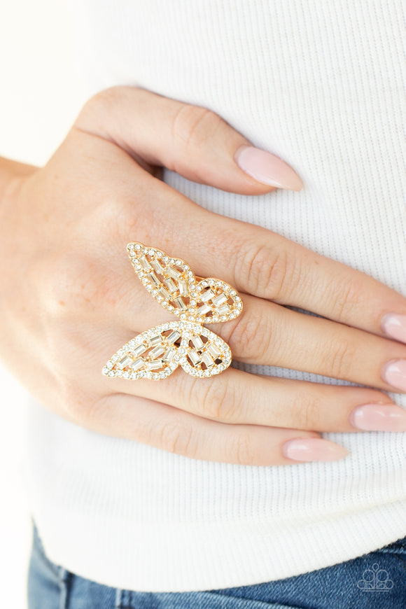 Paparazzi "Flauntable Flutter" Gold Ring1