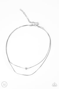 Paparazzi "Super Slim" Silver Choker Necklace & Earring Set Paparazzi Jewelry