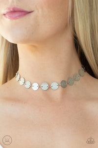 Paparazzi "Reflection Detection" Silver Choker Necklace & Earring Set Paparazzi Jewelry
