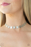 Paparazzi "Reflection Detection" Silver Choker Necklace & Earring Set Paparazzi Jewelry