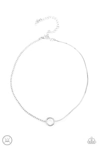 Paparazzi "Gotta Split" White Choker Necklace & Earring Set Paparazzi Jewelry