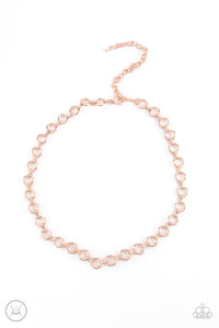 Paparazzi "Insta Connection" Rose Gold Choker Necklace & Earring Set Paparazzi Jewelry