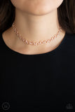 Paparazzi "Insta Connection" Rose Gold Choker Necklace & Earring Set Paparazzi Jewelry