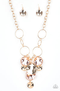 Paparazzi "Learn the HARDWARE Way" Gold Necklace & Earring Set Paparazzi Jewelry