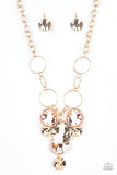 Paparazzi "Learn the HARDWARE Way" Gold Necklace & Earring Set Paparazzi Jewelry