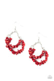 Paparazzi "Rainbow Rock Gardens" Red Earrings Paparazzi Jewelry