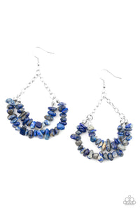 Paparazzi "Rainbow Rock Gardens" Blue Earrings Paparazzi Jewelry