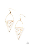 Paparazzi VINTAGE VAULT "Proceed With Caution" Gold Earrings Paparazzi Jewelry