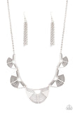 Paparazzi "Record Breaking Radiance" Silver Necklace & Earring Set Paparazzi Jewelry