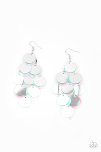 Paparazzi "Sequin Seeker" Silver Earrings Paparazzi Jewelry