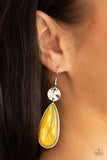 Paparazzi "Jaw-Dropping Drama" Yellow Earrings Paparazzi Jewelry