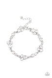 Paparazzi "Social Glistening" White Bracelet Paparazzi Jewelry