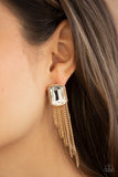 Paparazzi "Save for a REIGNy Day" Gold Post Earrings Paparazzi Jewelry