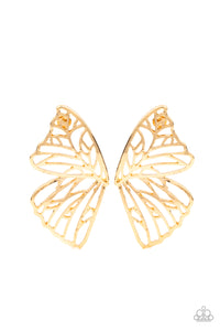 Paparazzi "Butterfly Frills" Gold Post Earrings Paparazzi Jewelry
