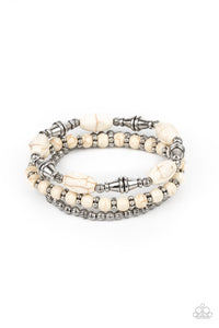 Paparazzi "Sahara Sanctuary" White Bracelet Paparazzi Jewelry