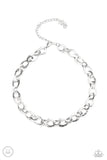 Paparazzi "Urban Safari" Silver Choker Necklace & Earring Set Paparazzi Jewelry