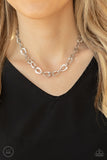 Paparazzi "Urban Safari" Silver Choker Necklace & Earring Set Paparazzi Jewelry