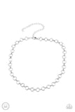 Paparazzi "Insta Connection" Silver Choker Necklace & Earring Set Paparazzi Jewelry