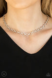 Paparazzi "Insta Connection" Silver Choker Necklace & Earring Set Paparazzi Jewelry