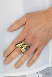 Paparazzi "Fluttering Fashionista” Yellow Ring Paparazzi Jewelry