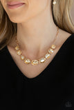 Paparazzi "Gorgeously Glacial" Gold Necklace & Earring Set Paparazzi Jewelry