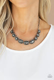 Paparazzi "Gorgeously Glacial" Black Necklace & Earring Set Paparazzi Jewelry