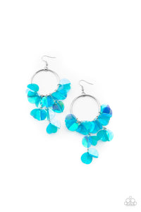 Paparazzi "Holographic Hype" Blue OIL SPILL Earrings Paparazzi Jewelry