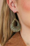 Paparazzi "Flirtatiously Flourishing" Brass Earrings Paparazzi Jewelry