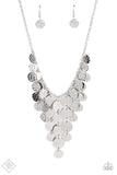 Paparazzi "Spotlight Ready" FASHION FIX Silver Necklace & Earring Set Paparazzi Jewelry