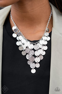 Paparazzi "Spotlight Ready" FASHION FIX Silver Necklace & Earring Set Paparazzi Jewelry