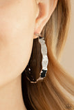 Paparazzi "Exhilarated Edge" Silver Earrings Paparazzi Jewelry