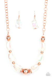 Paparazzi "Iridescently Ice Queen" Copper Oil Spill Necklace & Earring Set Paparazzi Jewelry
