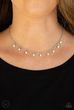 Paparazzi "Dainty Diva" White Choker Necklace & Earring Set Paparazzi Jewelry