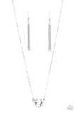 Paparazzi "She Works Heart For The Money" White Necklace & Earring Set Paparazzi Jewelry