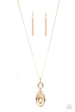 Paparazzi "Glamorously Glaring" Gold Necklace & Earring Set Paparazzi Jewelry