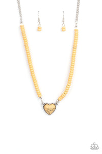 Paparazzi "Country Sweetheart" Yellow Necklace & Earring Set Paparazzi Jewelry