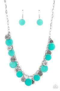 Paparazzi "Flower Powered" Blue Necklace & Earring Set Paparazzi Jewelry