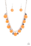 Paparazzi "Flower Powered" Orange Necklace & Earring Set Paparazzi Jewelry