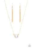 Paparazzi "She Works Heart For The Money" Gold Necklace & Earring Set Paparazzi Jewelry