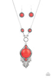 Paparazzi "Majestic Mountaineer" Red Necklace & Earring Set Paparazzi Jewelry