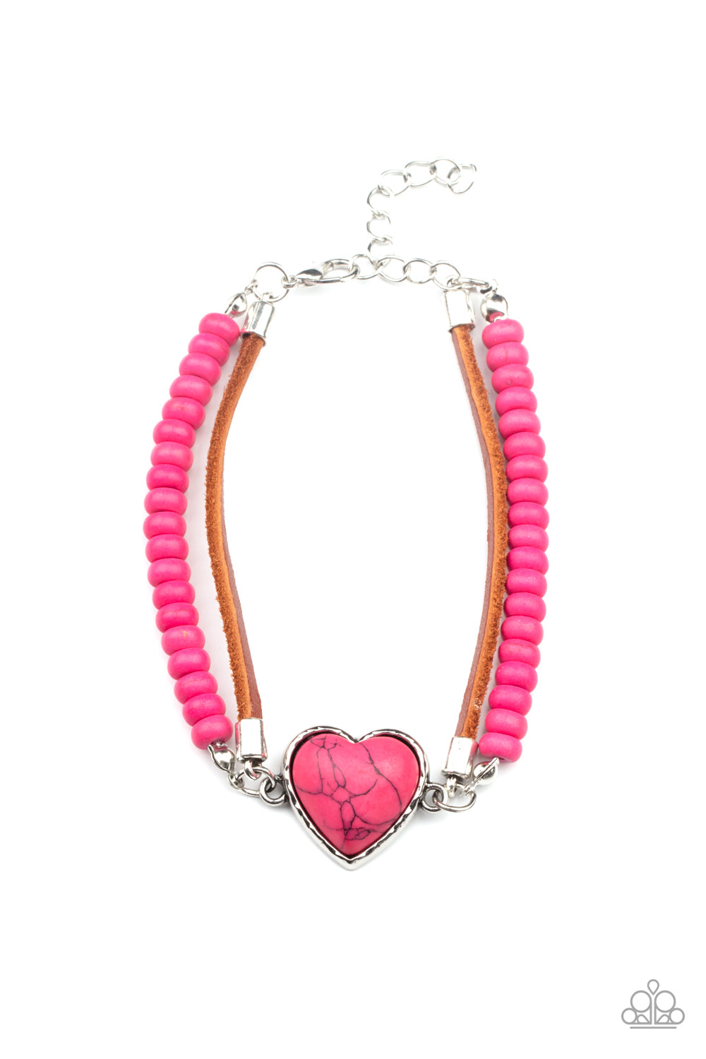Paparazzi Bracelet  Really Romantic  Pink  Paparazzi Jewelry  Online  Store  DebsJewelryShopcom