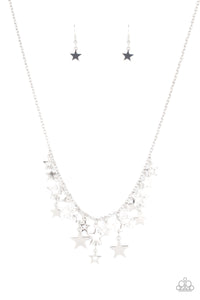 Paparazzi "Stellar Stardom" Silver Necklace & Earring Set Paparazzi Jewelry